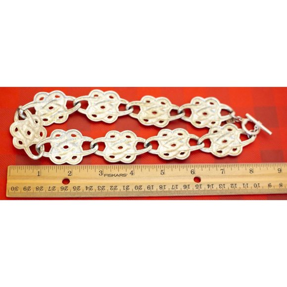 Vintage Silver Tone Celtic Choker Bib Necklace 18 Inches, Anne Klein - O30 - Picture 3 of 3